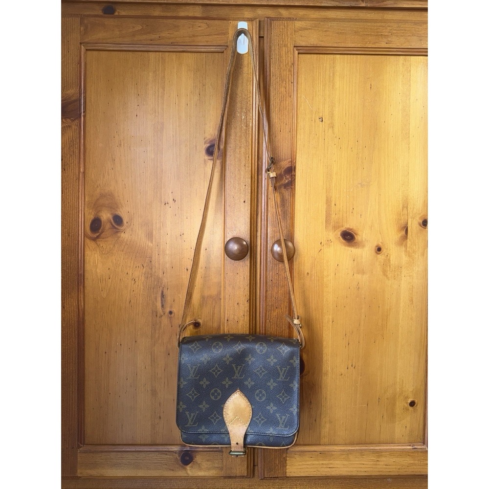 Louis Vuitton Cartouchiere Crossbody Bag Monogram Canvas Leather Vachetta READ - Picture 1 of 16